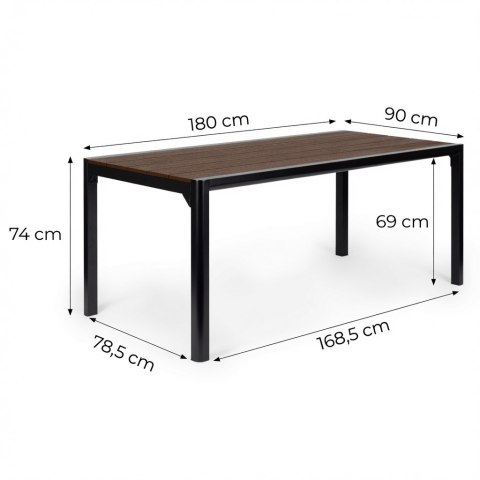 Duży stół ogrodowy 8-osobowy 180x90 cm na taras ogród brązowy blat MultiGarden MultiGarden