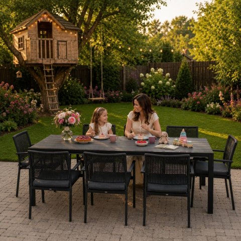 Duży stół ogrodowy 8-osobowy 180x90 cm na taras ogród szary blat MultiGarden MultiGarden
