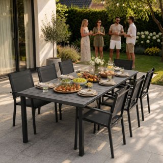 Duży stół ogrodowy 8-osobowy 180x90 cm na taras ogród szary blat MultiGarden MultiGarden