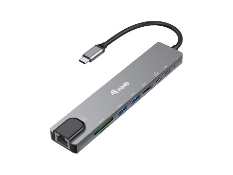 Equip 133497 stacja dokująca Przewodowa USB Type-C Czarny, Szary EQUIP
