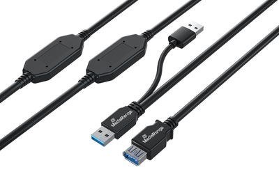 MediaRange Aktives USB-VerlĂ¤ngerungskabel, USB 3.0, 15m, sw No name