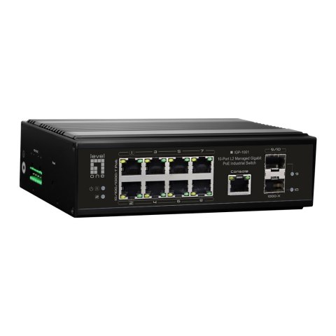 Przełącznik LevelOne Industrial Gb/L2 Managed PoE 10-portowy 360 W 1 Gb/s No name
