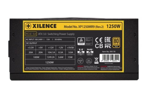 Xilence XP1250MR9.2 moduł zasilaczy 1250 W 20+4 pin ATX ATX Czarny, Czerwony XILENCE