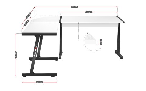 BIURKO GAMINGOWE HUZARO HERO 6.0 WHITE Huzaro