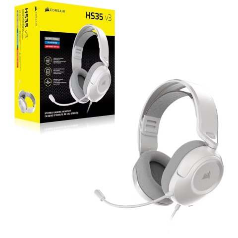 Corsair HS35 v3 Zestaw słuchawkowy Przewodowa Opaska na głowę Gaming Biały Corsair