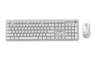 GEMBIRD BEZPRZEWODOWY ZESTAW KLAWIATURY + MYSZ SLIM PRO BUSINESS NA BIURKO,BIAŁY, UKŁAD RU GEMBIRD