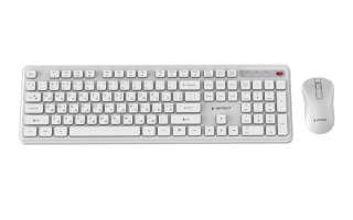 GEMBIRD BEZPRZEWODOWY ZESTAW KLAWIATURY + MYSZ SLIM PRO BUSINESS NA BIURKO,BIAŁY, UKŁAD RU GEMBIRD