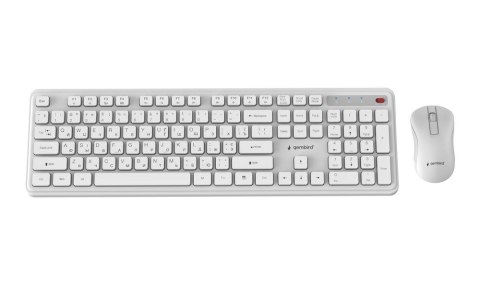 GEMBIRD BEZPRZEWODOWY ZESTAW KLAWIATURY + MYSZ SLIM PRO BUSINESS NA BIURKO,BIAŁY, UKŁAD RU GEMBIRD