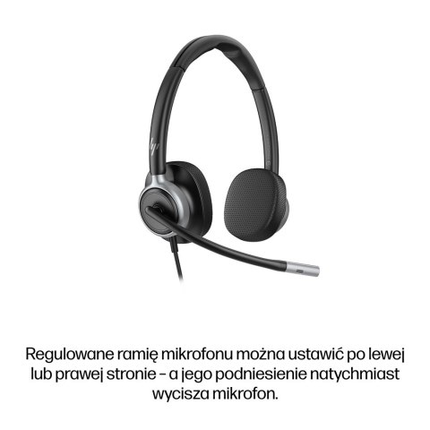 HP Poly Mission 625 - stereofoniczny przewodowy zestaw słuchawkowy USB (opakowanie zbiorcze) POLY