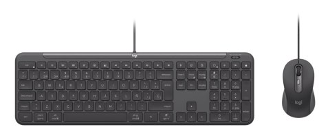Logitech 920-013343 klawiatura Dołączona myszka Dom/Biuro USB QWERTZ Niemiecki Grafitowy Logitech