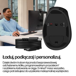 Mysz HP Tilt Ergonomic Black Mouse 720M Wireless / Bluetooth bezprzewodowa czarna BH0Z4AA Hewlett-Packard