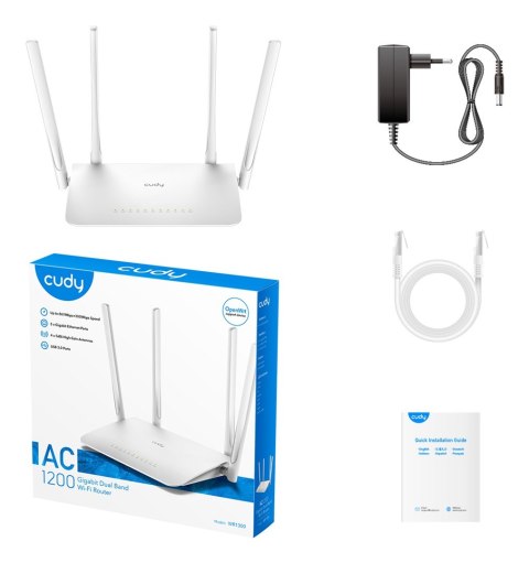Cudy WR1300 router bezprzewodowy Gigabit Ethernet Dual-band (2.4 GHz/5 GHz) Biały CUDY