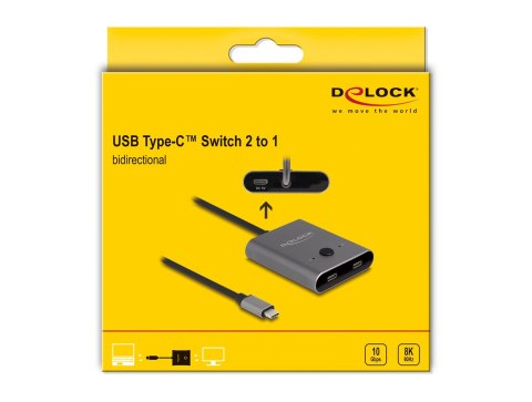 Delock USB 10 Gbps USB Type-C? Switch 2 auf 1 bidirektional 8K DELOCK