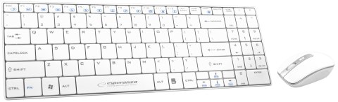 EK122W Zestaw bezprzewodowy klawiatura + mysz 2.4GHz USB Liberty biały Esperanza