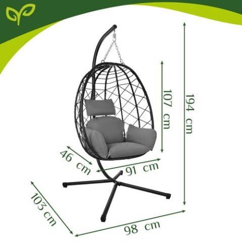 Huśtawka - fotel wiszący 185cm Gardlov ISO TRADE