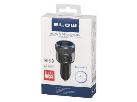 74-167# Transmiter fm blow bluetooth5.1+qc3.0 +pd 24w Blow