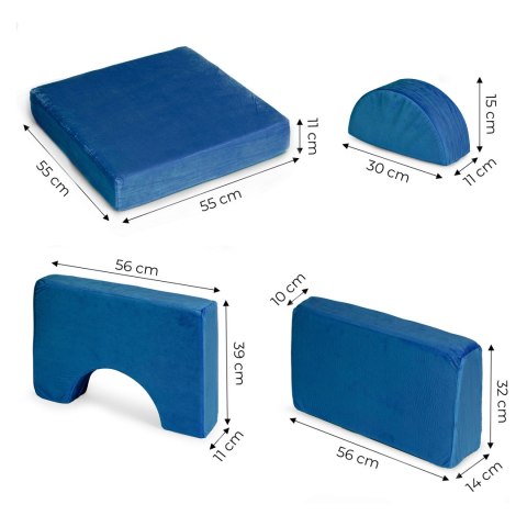Fotel modułowy dla dzieci DIY 8 miękkich poduch składany - niebieski ECOTOYS ECOTOYS
