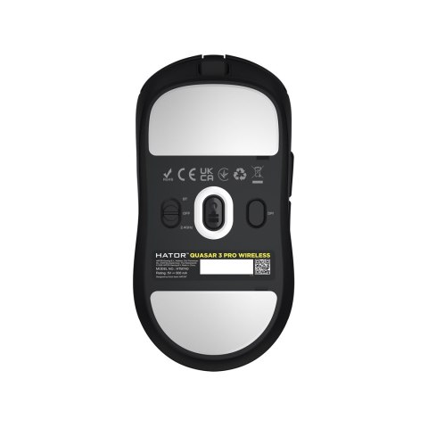 HATOR Quasar 3 Pro Wireless myszka Gaming Po prawej stronie RF Wireless + Bluetooth + USB Type-C Optyczny 30000 DPI No name