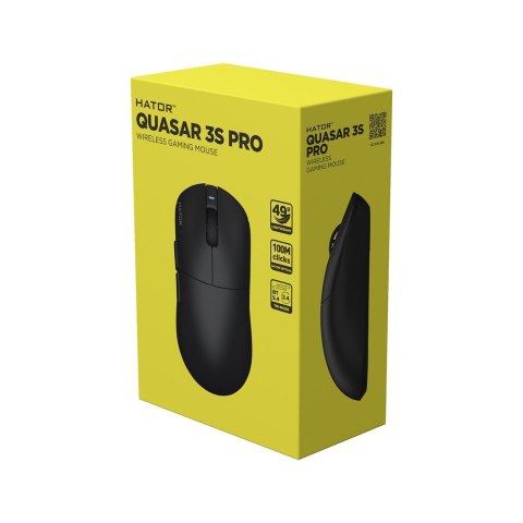 HATOR Quasar 3S Pro Wireless myszka Gaming Po prawej stronie RF Wireless + Bluetooth + USB Type-C Optyczny 30000 DPI No name