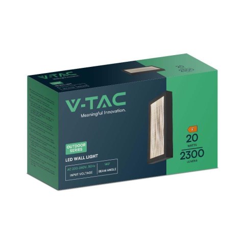 Kinkiet ścienny V-TAC 20W LED IP65 VT-1188 3000K 2300lm