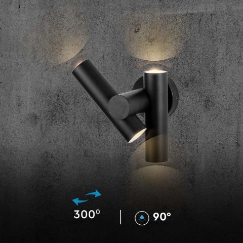 Kinkiet ścienny V-TAC 6W LED IP44 czarny VT-1186 4000K 620lm