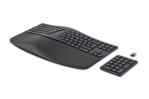 Klawiatura HP 960 Ergonomic Wireless Keyboard bezprzewodowa czarna 7E755AA Hewlett-Packard