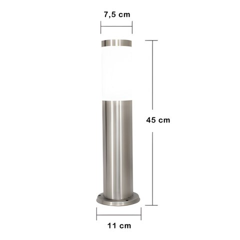 Lampa ogrodowa led słupek stojąca e27 zewnętrzna okrągła 45cm e27 RTO