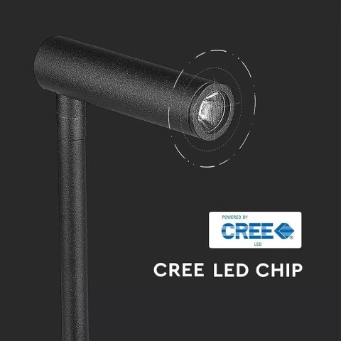 Oprawa LED V-TAC 3W kinkiet hotel łóżko USB włącznik czarny COB CREE VT-2943 3000K 150lm 3 lata gwarancji