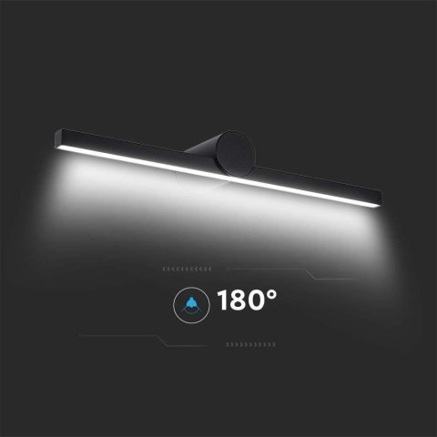 Oprawa kinkiet ścienny V-TAC 10W LED czarny IP65 lustro obraz łazienka VT-7022-B 3000K 1530lm