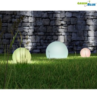Solarna lampa GreenBlue, wolnostojąca, ogrodowa, kula 25x25x58cm, RGB LED, GB165 GreenBlue