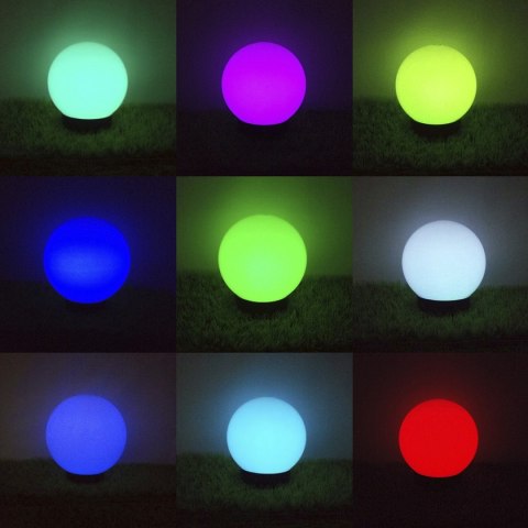 Solarna lampa GreenBlue, wolnostojąca, ogrodowa, kula 25x25x58cm, RGB LED, GB165 GreenBlue