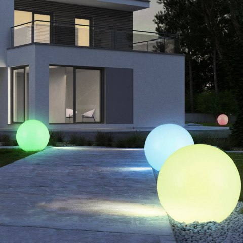 Solarna lampa GreenBlue, wolnostojąca, ogrodowa, kula 25x25x58cm, RGB LED, GB165 GreenBlue