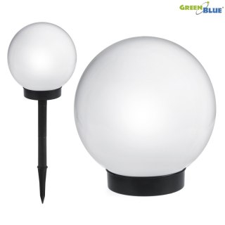 Solarna lampa wolnostojąca ogrodowa GreenBlue, kula 20x20x53cm, bialy LED, GB123 GreenBlue