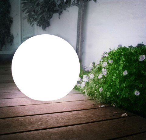 Solarna lampa wolnostojąca ogrodowa GreenBlue, kula 20x20x53cm, bialy LED, GB123 GreenBlue