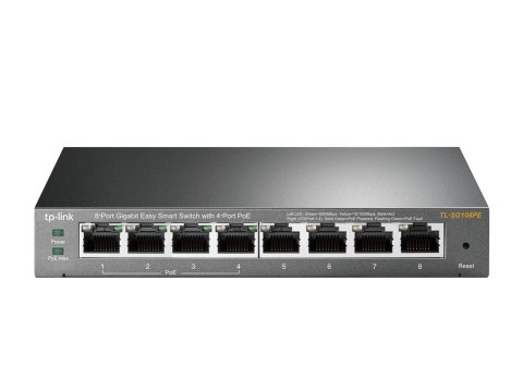 TP-Link TL-SG108PE Zarządzany L2 Gigabit Ethernet (10/100/1000) Obsługa PoE Czarny TP-LINK