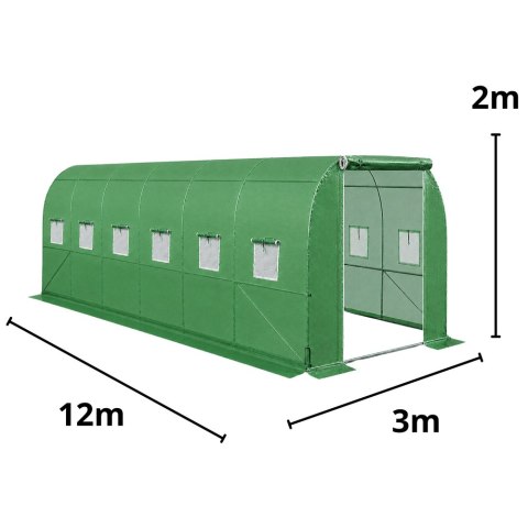 Tunel Ogrodowy Foliowy Szklarnia Na Warzywa PRO Stelaż 25MM 12x3x2M 36M? LEAN