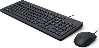 Zestaw klawiatura + mysz HP 150 Wired Mouse and Keyboard przewodowe czarne Niemiecki układ klawiszy 240J7AA#ABD Hewlett-Packard