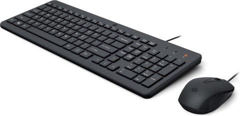 Zestaw klawiatura + mysz HP 150 Wired Mouse and Keyboard przewodowe czarne Niemiecki układ klawiszy 240J7AA#ABD Hewlett-Packard
