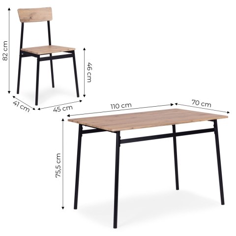 Zestaw mebli do jadalni kuchni stół + 4 krzesła MALMO ModernHome ModernHome