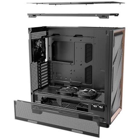 Antec FLUX PRO Full Tower Czarny, Drewno Antec