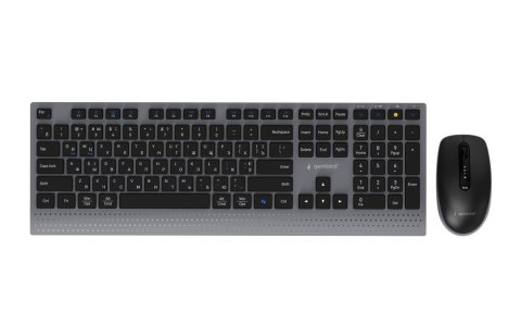 GEMBIRD BEZPRZEWODOWY ZESTAW KLAWIATURY + MYSZ DUAL MODE, 2.4 GHZ + BT, SLIM, UKŁAD RU, KOLOR CZARNY GEMBIRD
