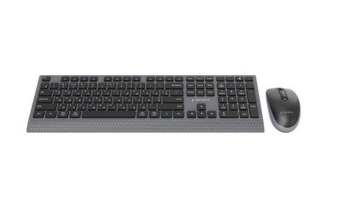 GEMBIRD BEZPRZEWODOWY ZESTAW KLAWIATURY + MYSZ DUAL MODE, 2.4 GHZ + BT, SLIM, UKŁAD RU, KOLOR CZARNY GEMBIRD