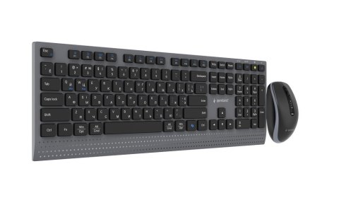 GEMBIRD BEZPRZEWODOWY ZESTAW KLAWIATURY + MYSZ DUAL MODE, 2.4 GHZ + BT, SLIM, UKŁAD RU, KOLOR CZARNY GEMBIRD