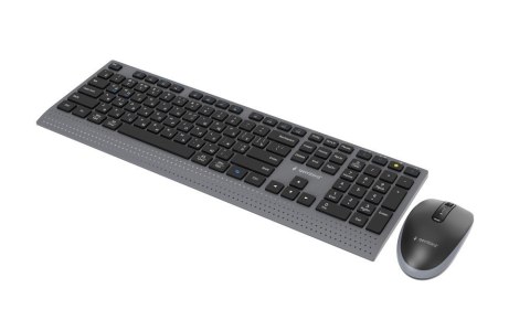 GEMBIRD BEZPRZEWODOWY ZESTAW KLAWIATURY + MYSZ DUAL MODE, 2.4 GHZ + BT, SLIM, UKŁAD RU, KOLOR CZARNY GEMBIRD