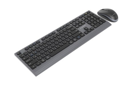 GEMBIRD BEZPRZEWODOWY ZESTAW KLAWIATURY + MYSZ DUAL MODE, 2.4 GHZ + BT, SLIM, UKŁAD RU, KOLOR CZARNY GEMBIRD