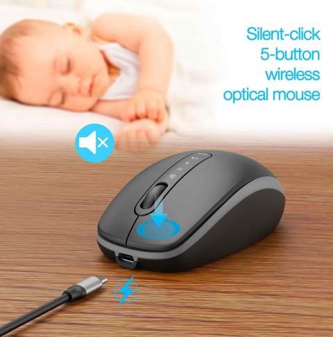 GEMBIRD BEZPRZEWODOWY ZESTAW KLAWIATURY + MYSZ DUAL MODE, 2.4 GHZ + BT, SLIM, UKŁAD RU, KOLOR CZARNY GEMBIRD