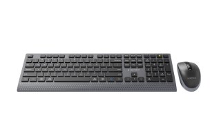 GEMBIRD BEZPRZEWODOWY ZESTAW KLAWIATURY + MYSZ DUAL MODE, 2.4 GHZ + BT, SLIM, UKŁAD US, KOLOR CZARNY GEMBIRD
