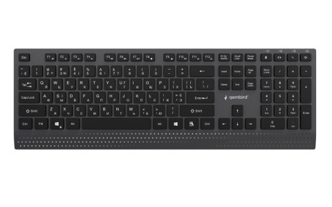 GEMBIRD PRZEWODOWA KLAWIATURA MULTIMEDIALNA SLIM USB-C, RU LAYOUT, CZARNA GEMBIRD
