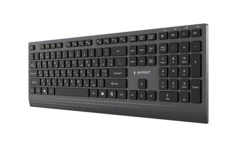 GEMBIRD PRZEWODOWA KLAWIATURA MULTIMEDIALNA SLIM USB-C, RU LAYOUT, CZARNA GEMBIRD