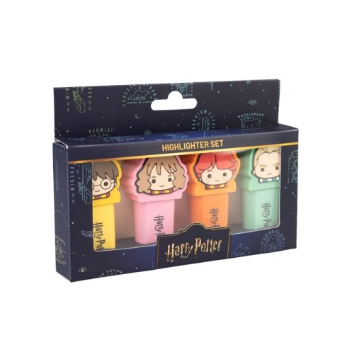 Harry Potter - Zestaw zakreślaczy 4 kolory z topperem 3D Harry Potter